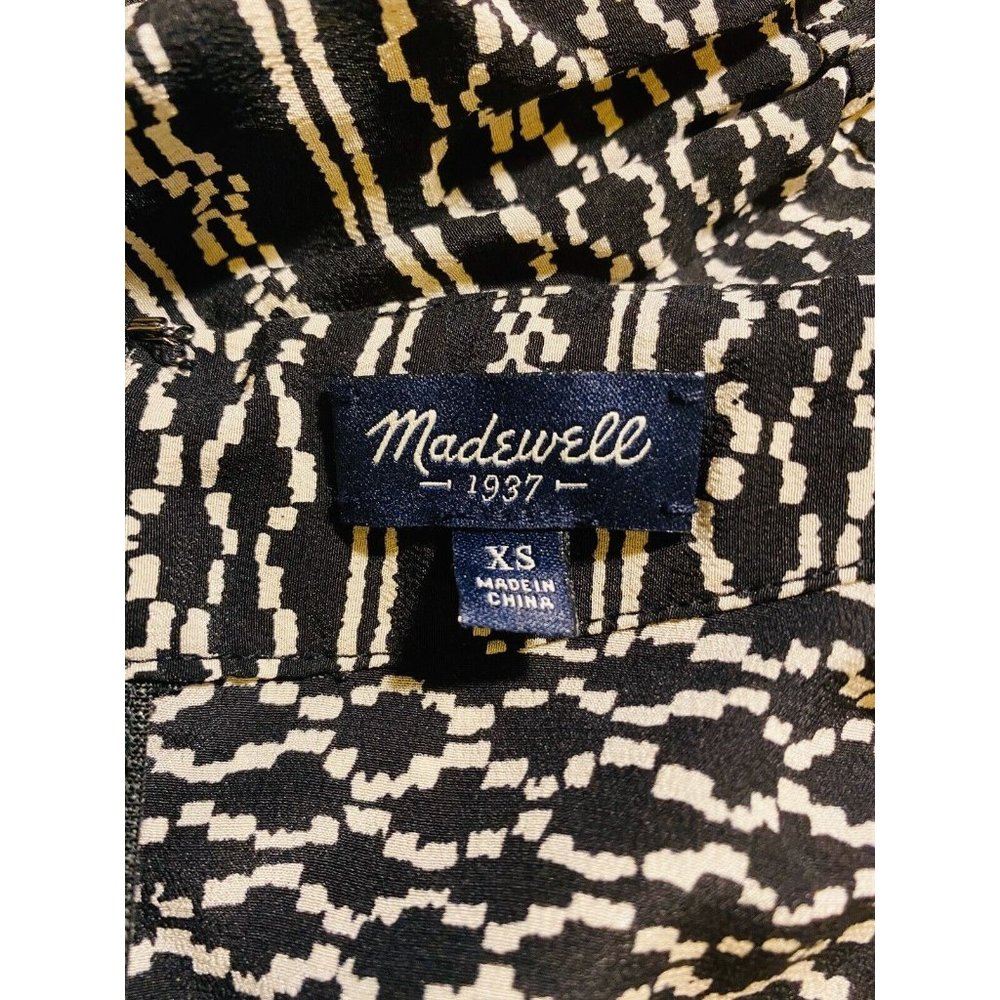 Madewell 100% Silk Kimono Romper in Tidalwave Size XS Black White Print - Picture 7 of 9